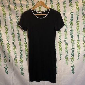 Black short sleeved stretch dress